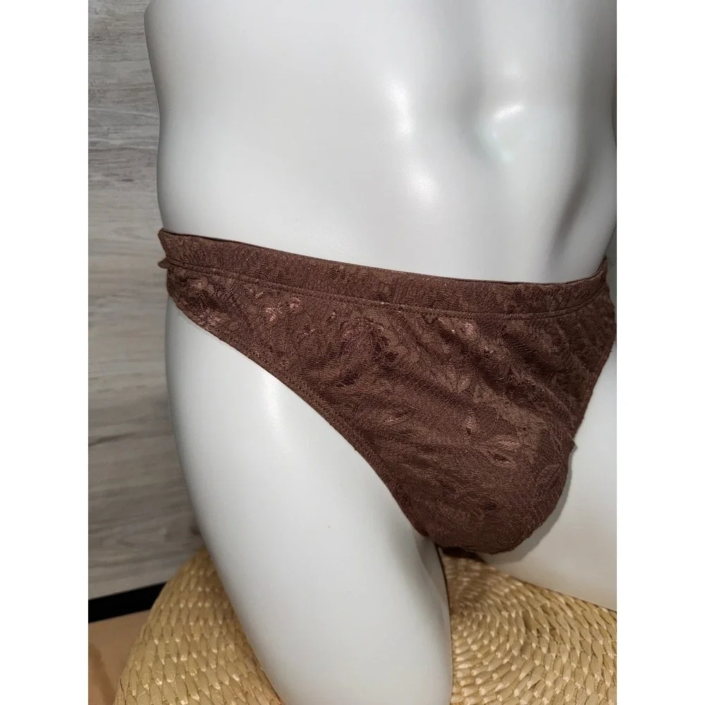 Cosabella Never Say Never Classic G-String Thong Brown Lace G-String size  S